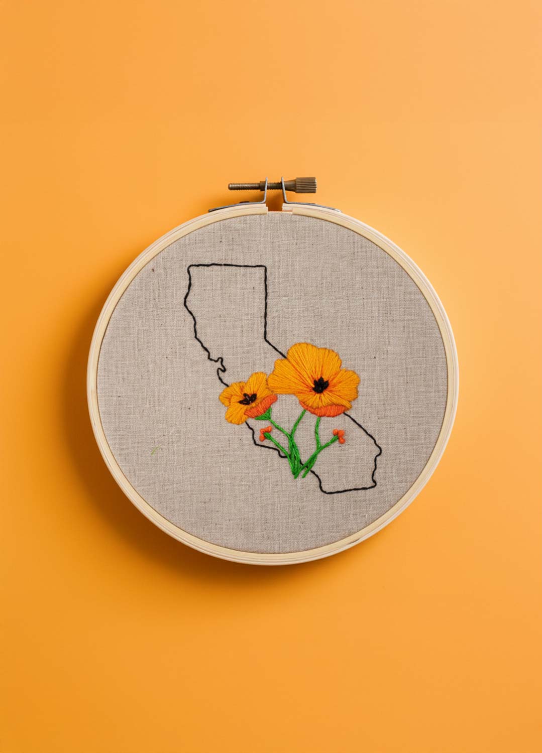 First Kit: Floral State Map Embroidery Kit - Coming Soon