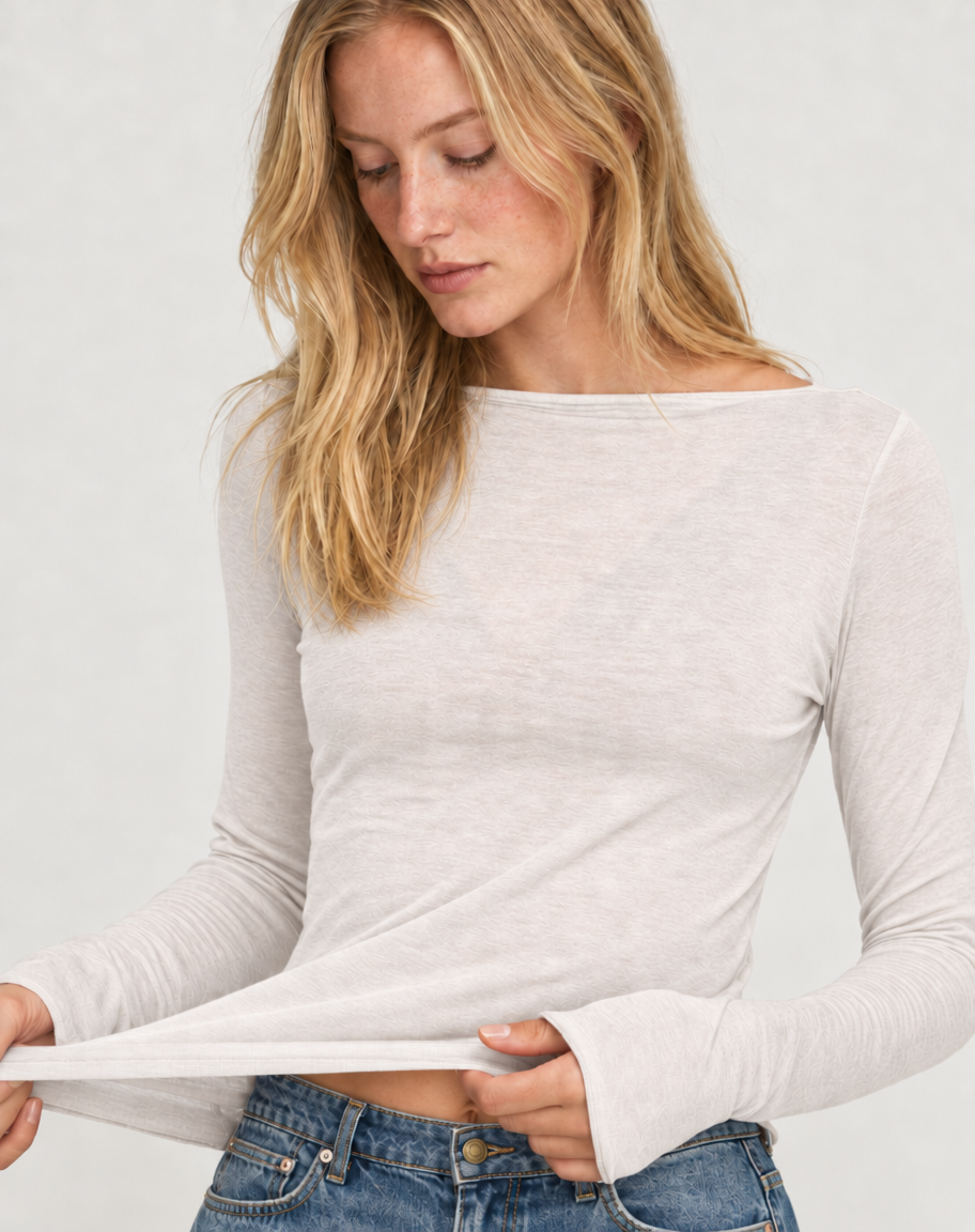Maglia ultra morbida con scollo a barchetta e cashmere - Viola (Prossimamente)