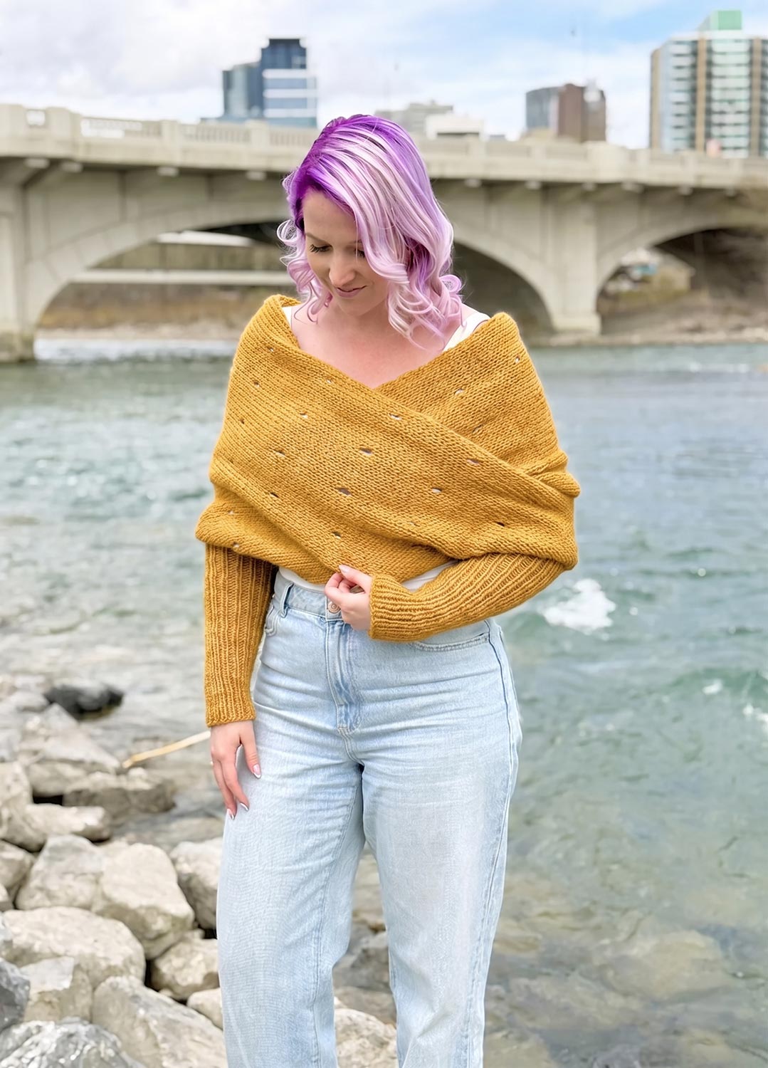 Easy Eyelet Sweater Scarf x @knitatude Kit - Offerta del mese