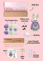 The Knitty Bunny - Mini Knitted Bunny Kit di livello facile - The Cuddle Yarn