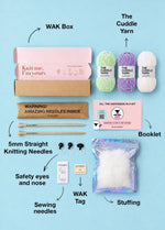 The Knitty Bunny - Mini Knitted Bunny Kit di livello facile - The Cuddle Yarn