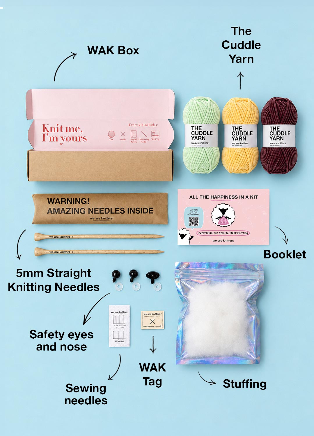 The Knitty Kitty - Mini Knitted Cat Kit - The Cuddle Yarn