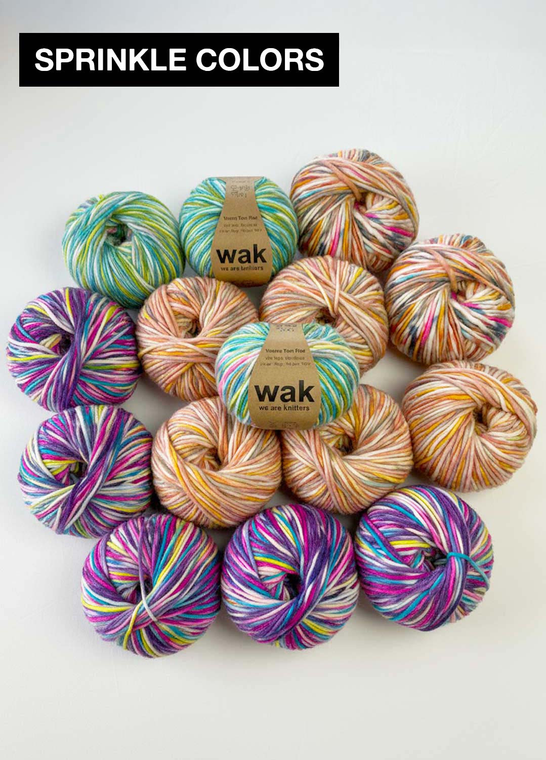 15 Pack of Yummy Yarn Fine Balls - Sprinkle Colors