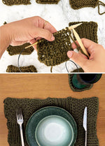 Stitch Sampler Kit: Learn The Basics Knitting Kit - Make your first Placemat & Coasters - Premium Version