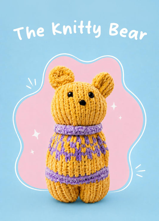 The Knitty Bear - Mini Knitted Bear Kit di livello facile - The Cuddle Yarn