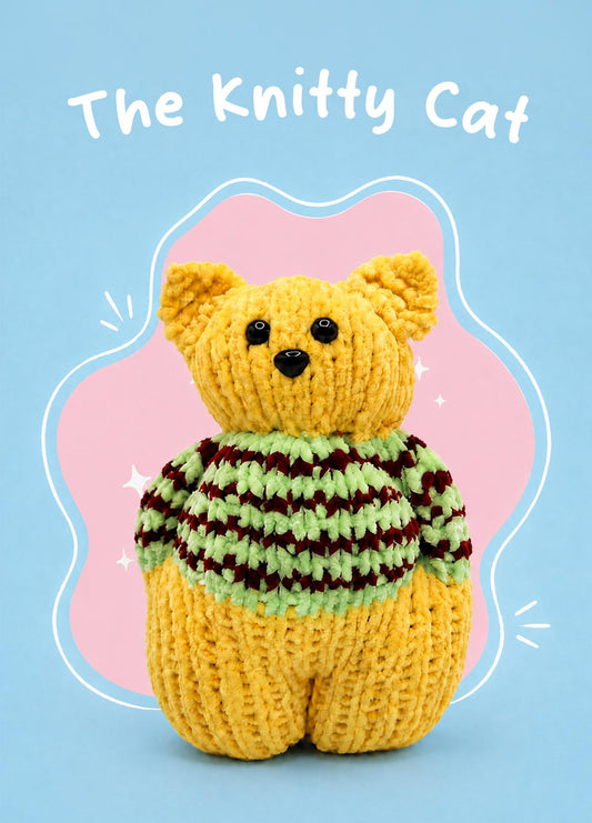 The Knitty Kitty - Mini Knitted Cat Kit - The Cuddle Yarn