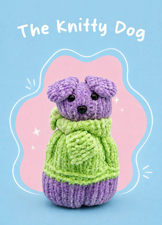 The Knitty Dog – Mini Knitted Dog Kit di livello facile – The Cuddle Yarn